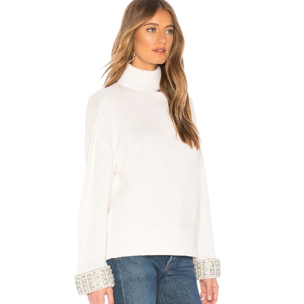 Alice‎ + Olivia Gemini Turtleneck Sweater Wool Blend Knit Soft White Size Small - Picture 3 of 14